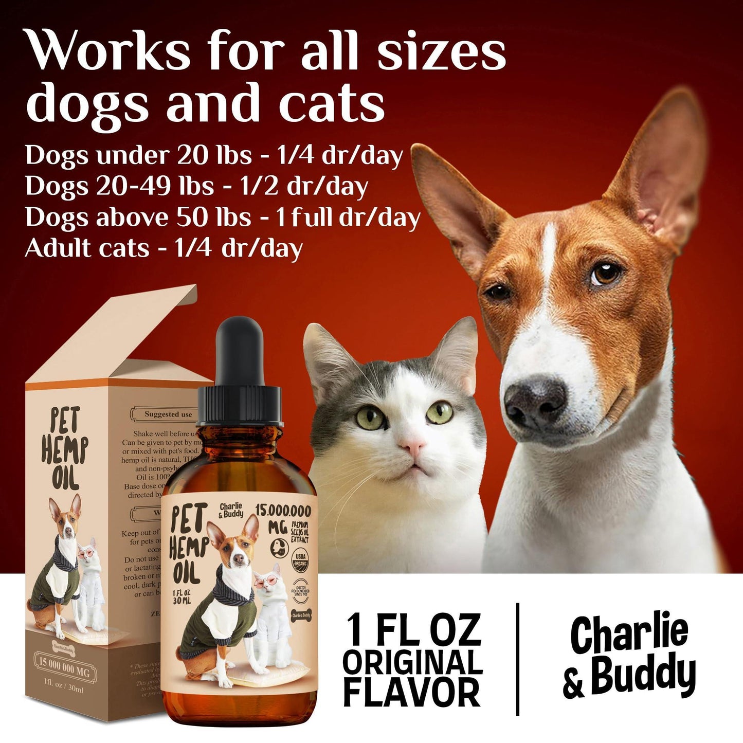 Charlie Buddy Hmp Oil for Dogs Cats